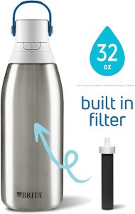 SurviMate Personal Water Filter Bottle with 2-Stage Integrated